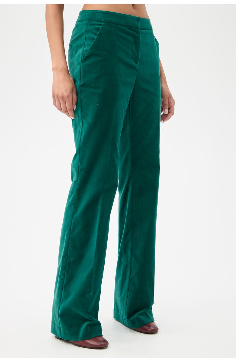 Trina Turk Westport Velvet Wide Leg Pant, Alternate, color, Opulent Ivy