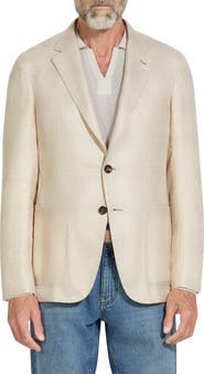 ZEGNA Shadow Plaid Cashmere & Silk Sport Coat