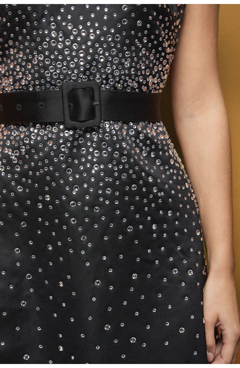 Coast Hotfix Diamante Midi Dress, Alternate, color, Black