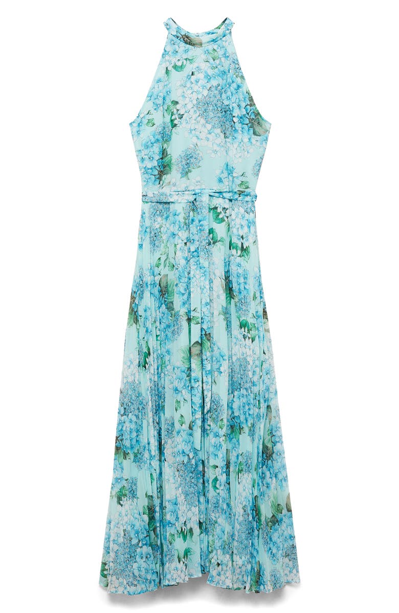MANGO Floral Pleated Chiffon Maxi Dress, Alternate, color,