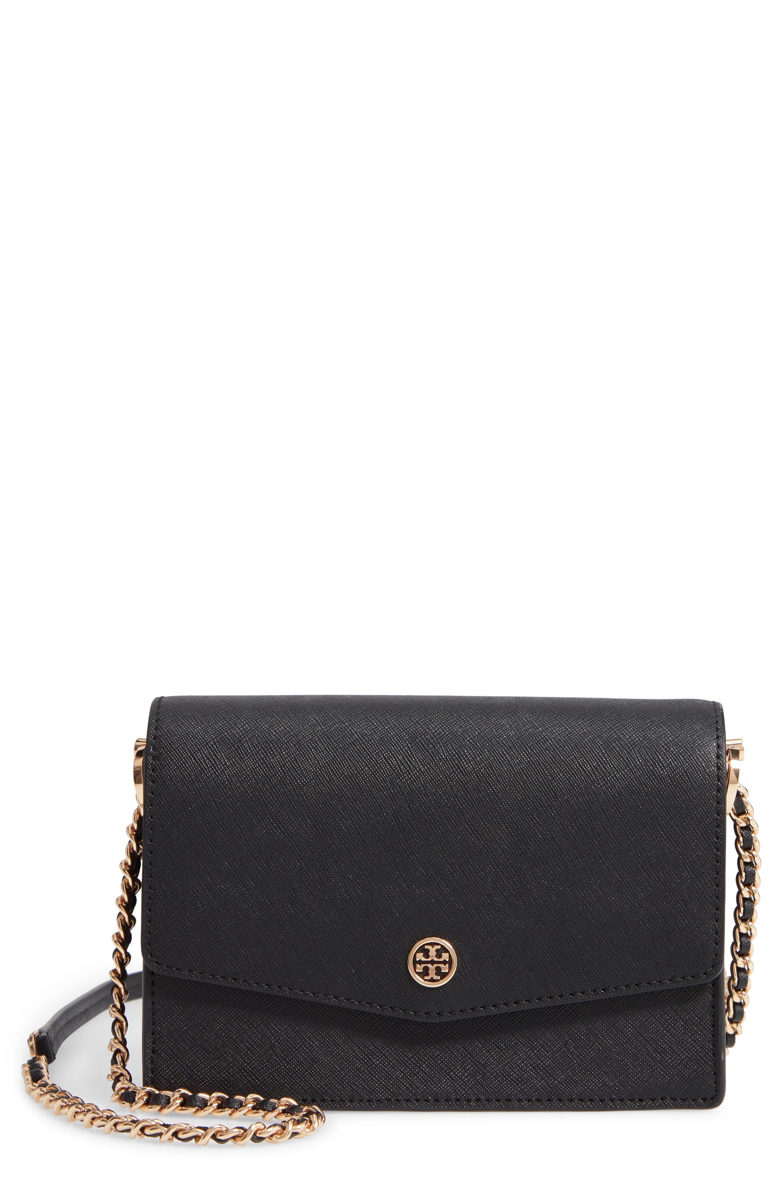 Tory Burch Mini Robinson Leather Shoulder Bag, Main, color, 