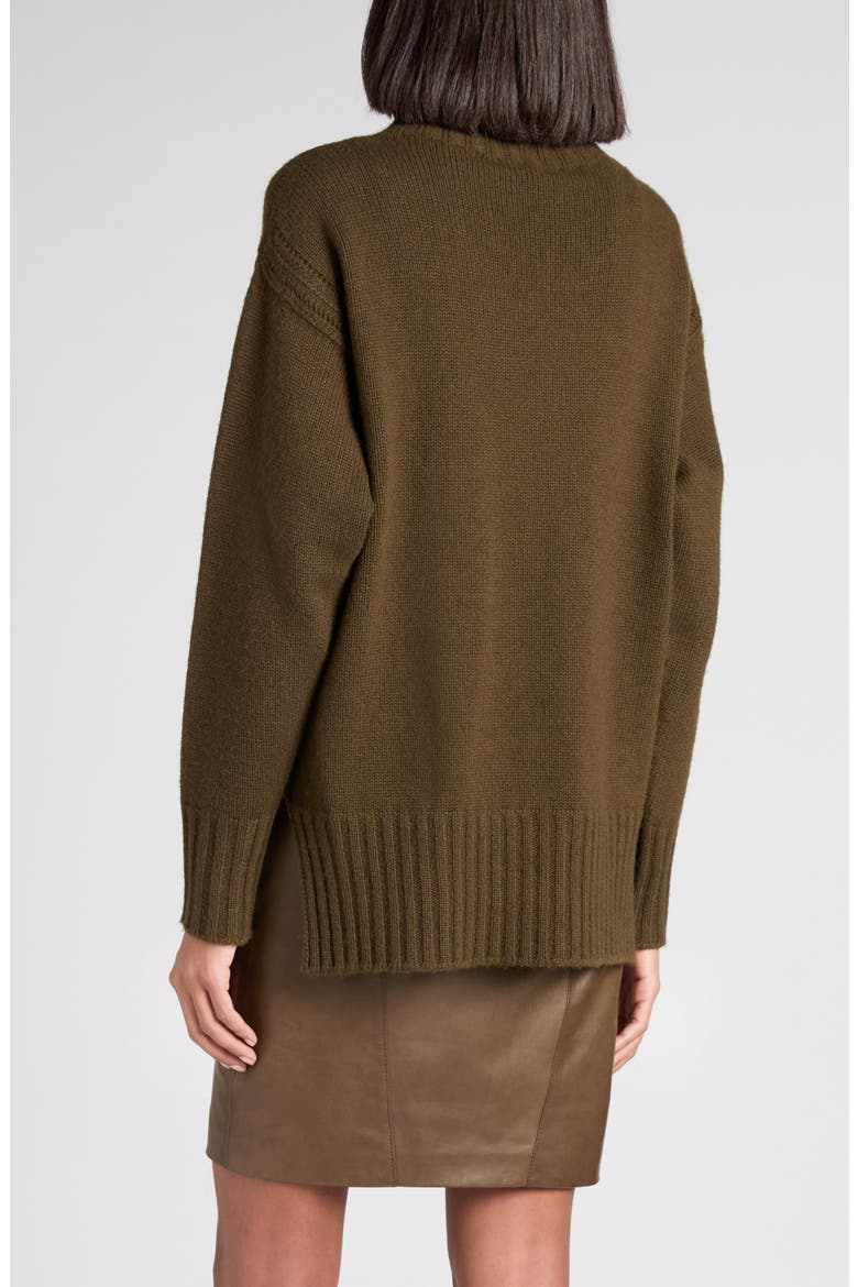 Chunky Wool & Cotton Mock Neck Sweater, Alternate, color, FG815 MILITARY GREEN