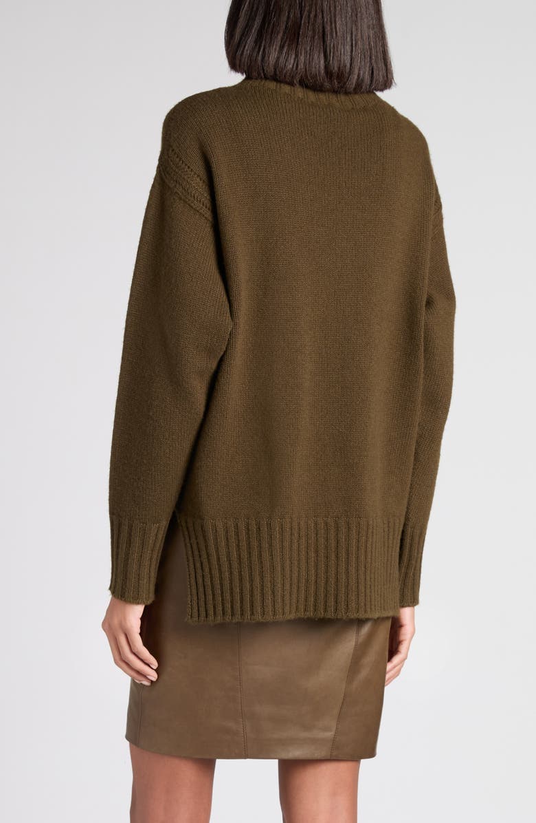 TOM FORD Chunky Wool & Cotton Mock Neck Sweater, Alternate, color, Fg815 Military Green