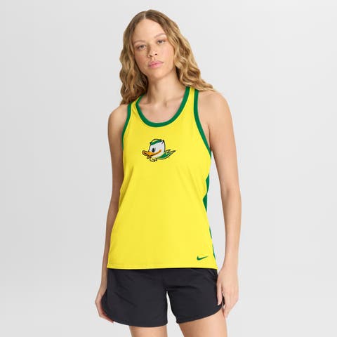 Women's Nike Yellow Oregon Ducks Racerback Tank Top