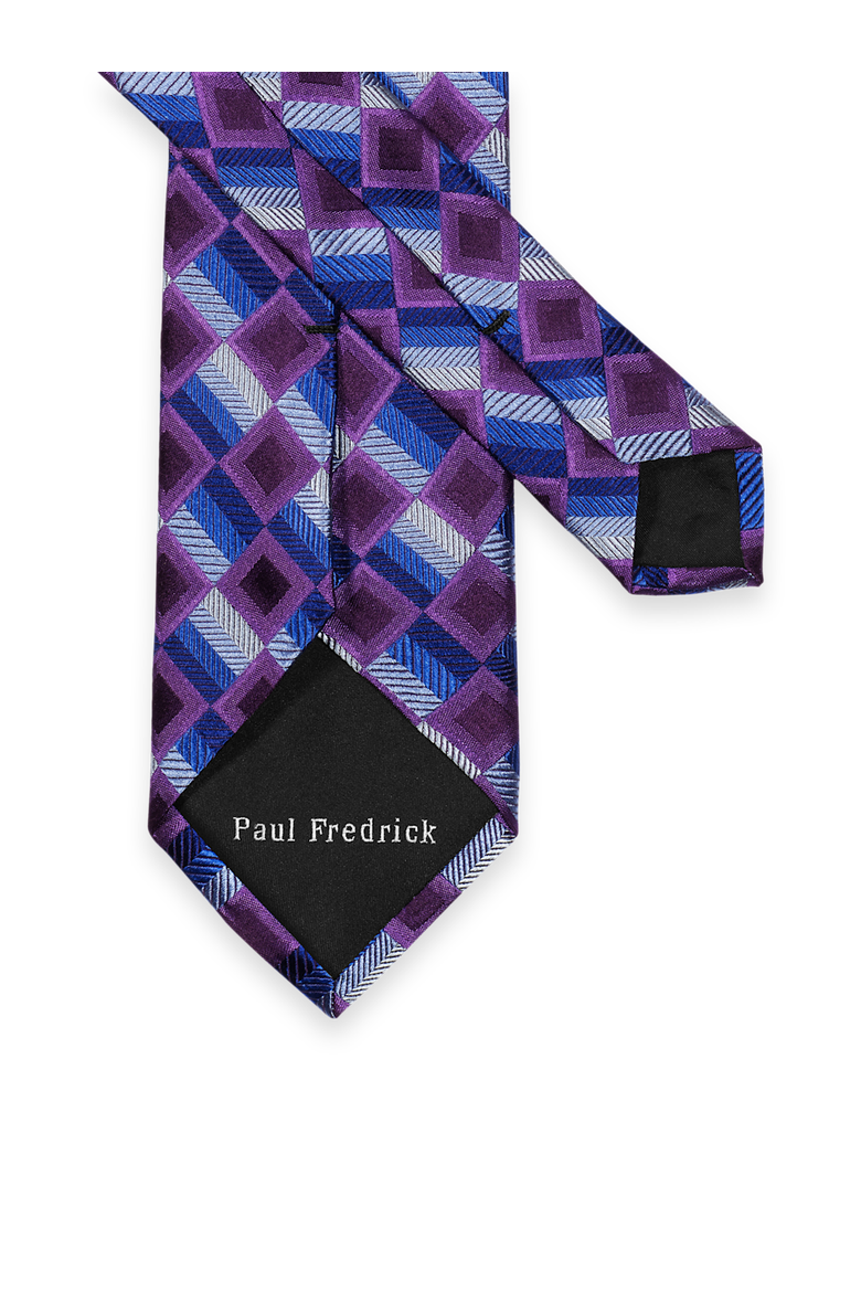 Patterned Woven Silk Tie, Alternate, color, Purple/Blue Multi