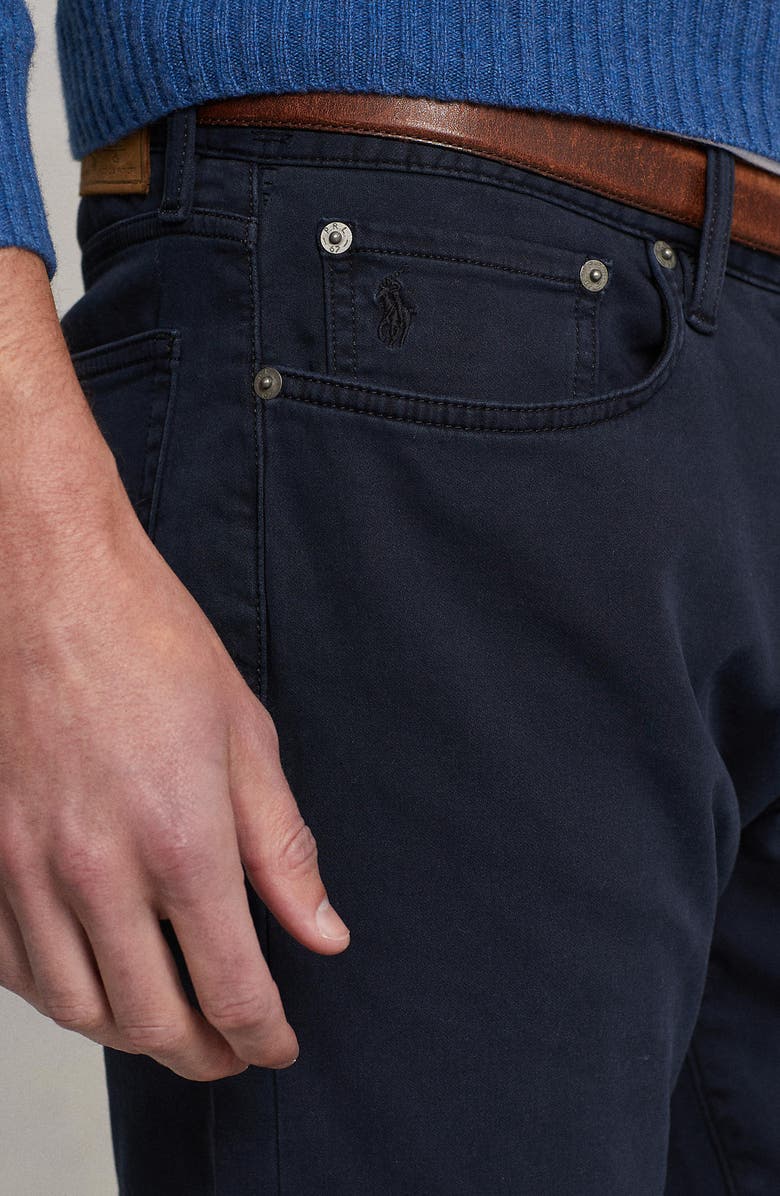 Polo Ralph Lauren Sullivan Slim Tapered Leg Knit Five Pocket Pants, Alternate, color, Aviator Navy