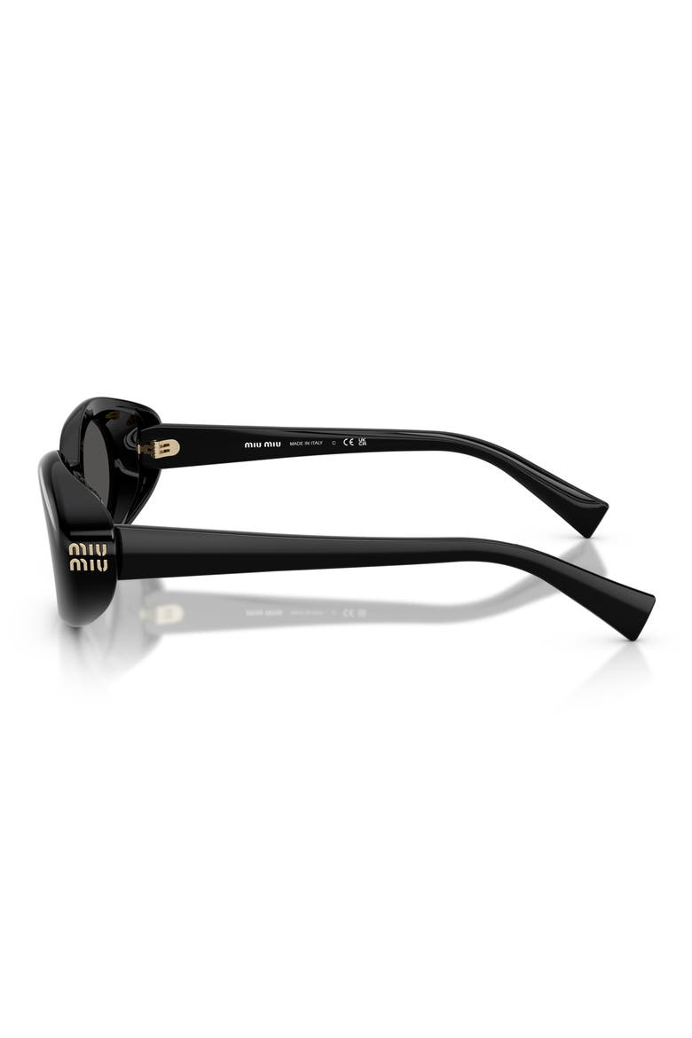 52mm Oval Sunglasses, Alternate, color, BLACK / DARK GREY