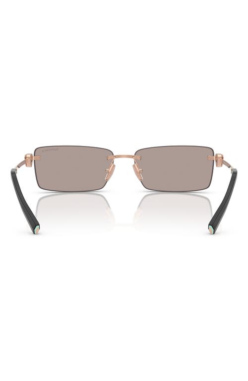 Tiffany & Co . 60mm Rectangular Sunglasses In Rose Gold