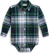 Ralph Lauren Plaid Cotton Oxford Bodysuit