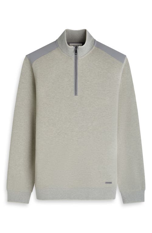Bugatchi Mélange Quarter Zip Top In Neutral
