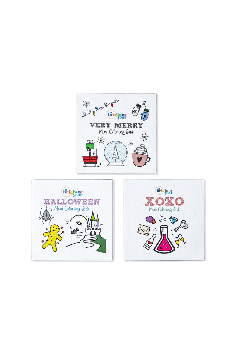3-Piece Holiday Mini Adult Coloring Book Bundle, Main, color, Multicolor
