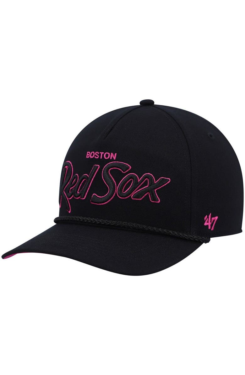 '47 Men's '47 Black Boston Red Sox Hitch Orchid Undervisor Snapback Hat, Alternate, color, 