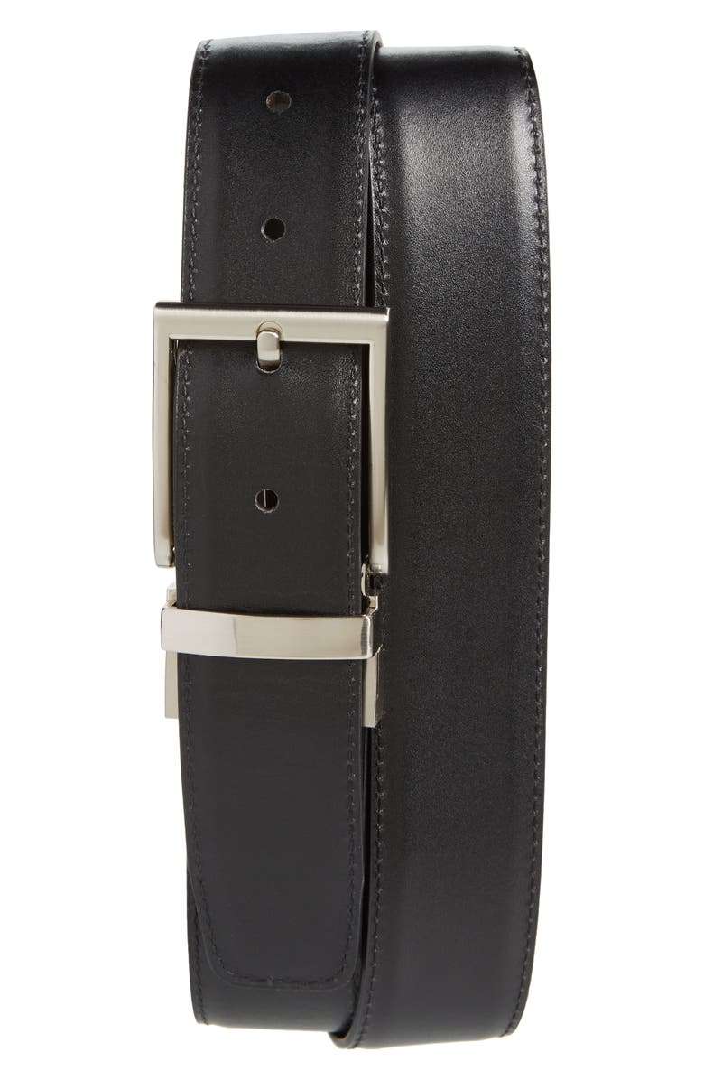 Magnanni Lados Reversible Calfskin Leather Belt, Alternate, color, Black/Brown