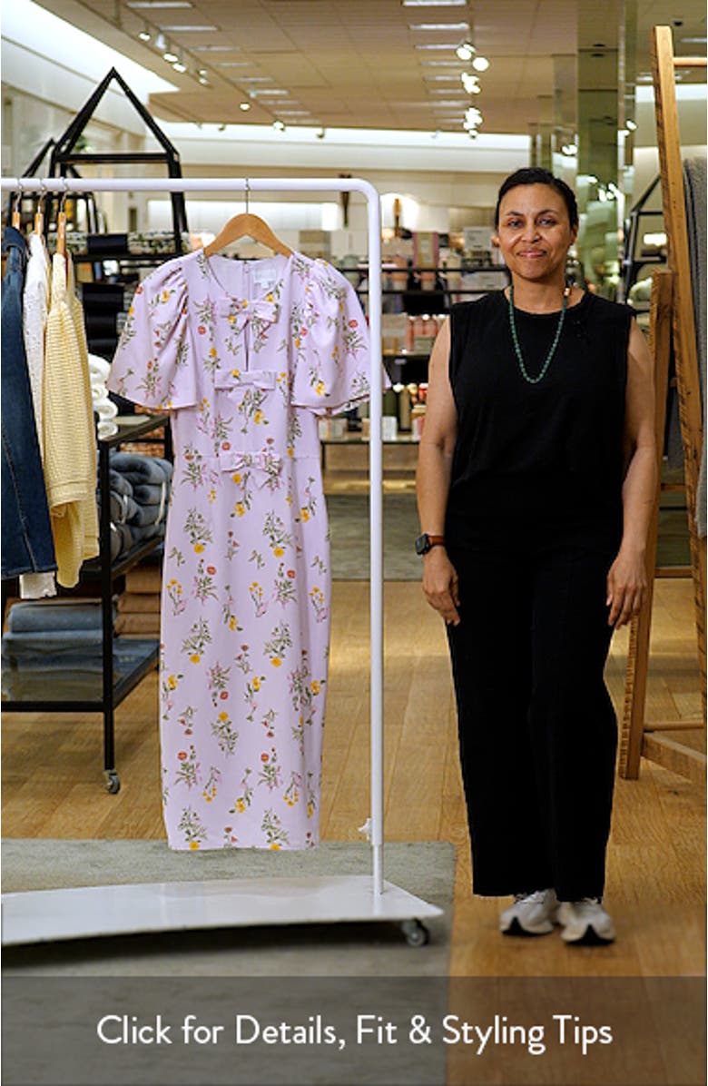 Margote Floral Bow Midi Dress, sales video thumbnail