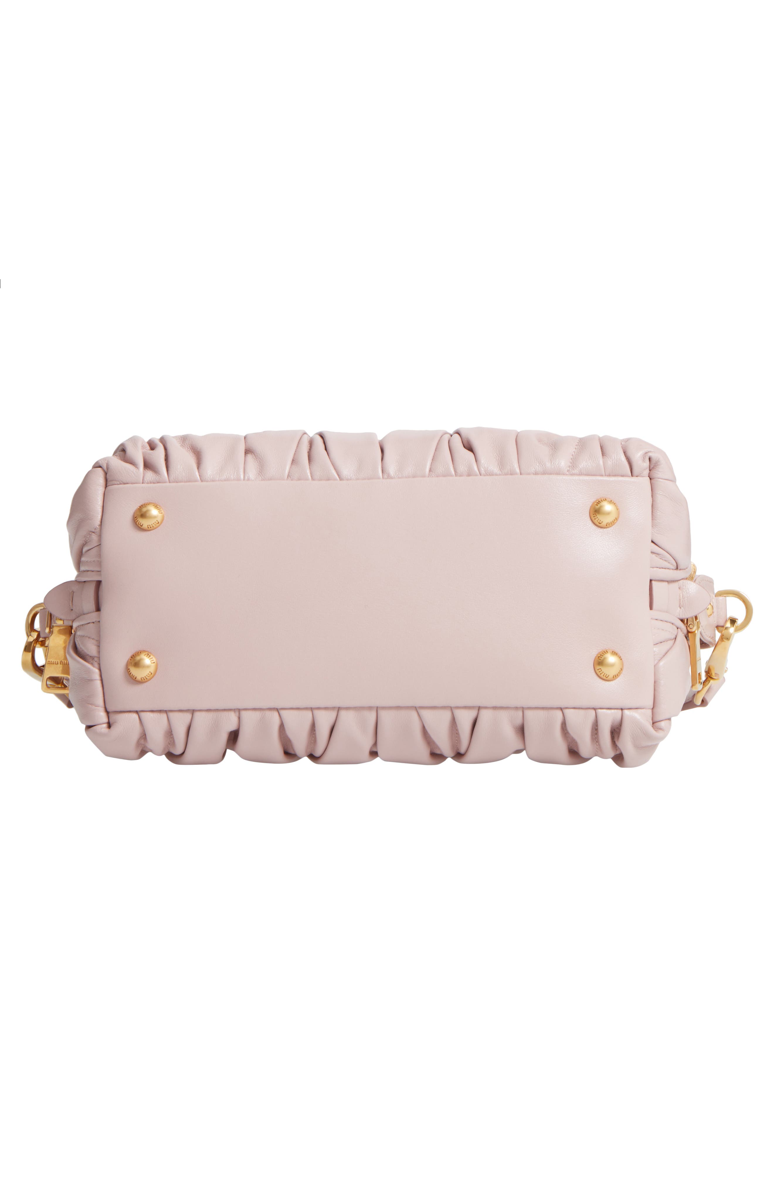 Miu Miu Small Matelassé Nappa Leather Satchel, Alternate, color, 