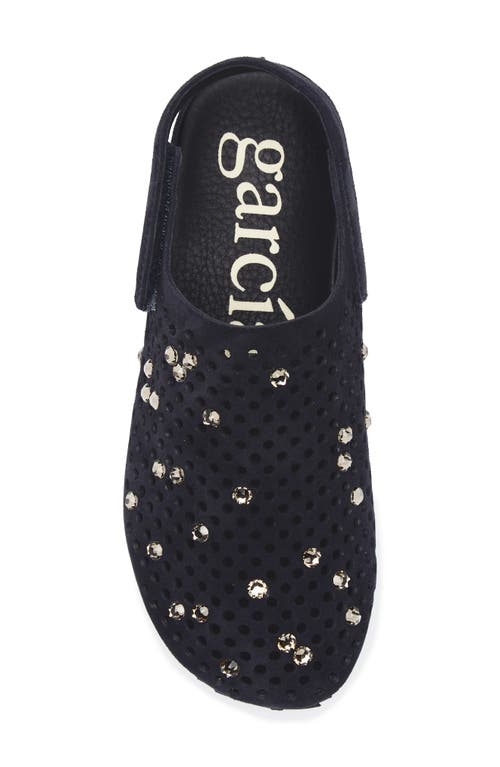 Pedro Garcia Bely Embellished Slingback Flat In Blue