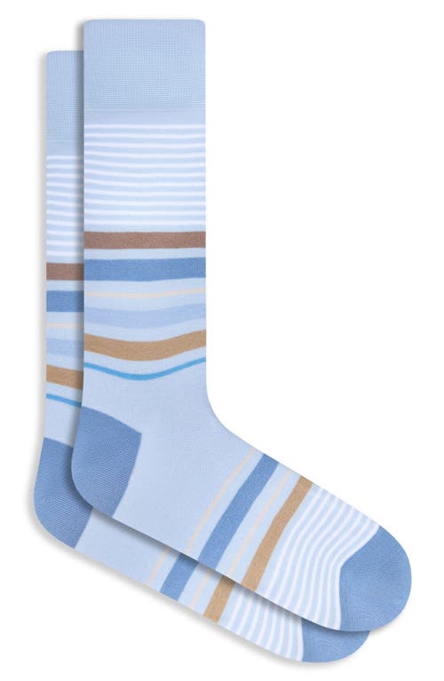Bugatchi Stripe Mercerized Cotton Blend Dress Socks In Multi