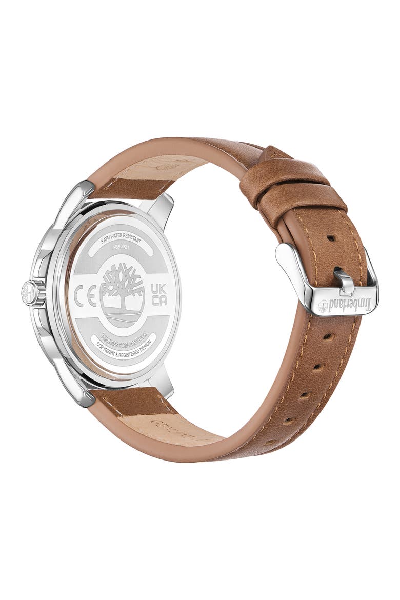 Classic Three Hand Quartz Leather Strap Watch, 44mm, Alternate, color, TAN