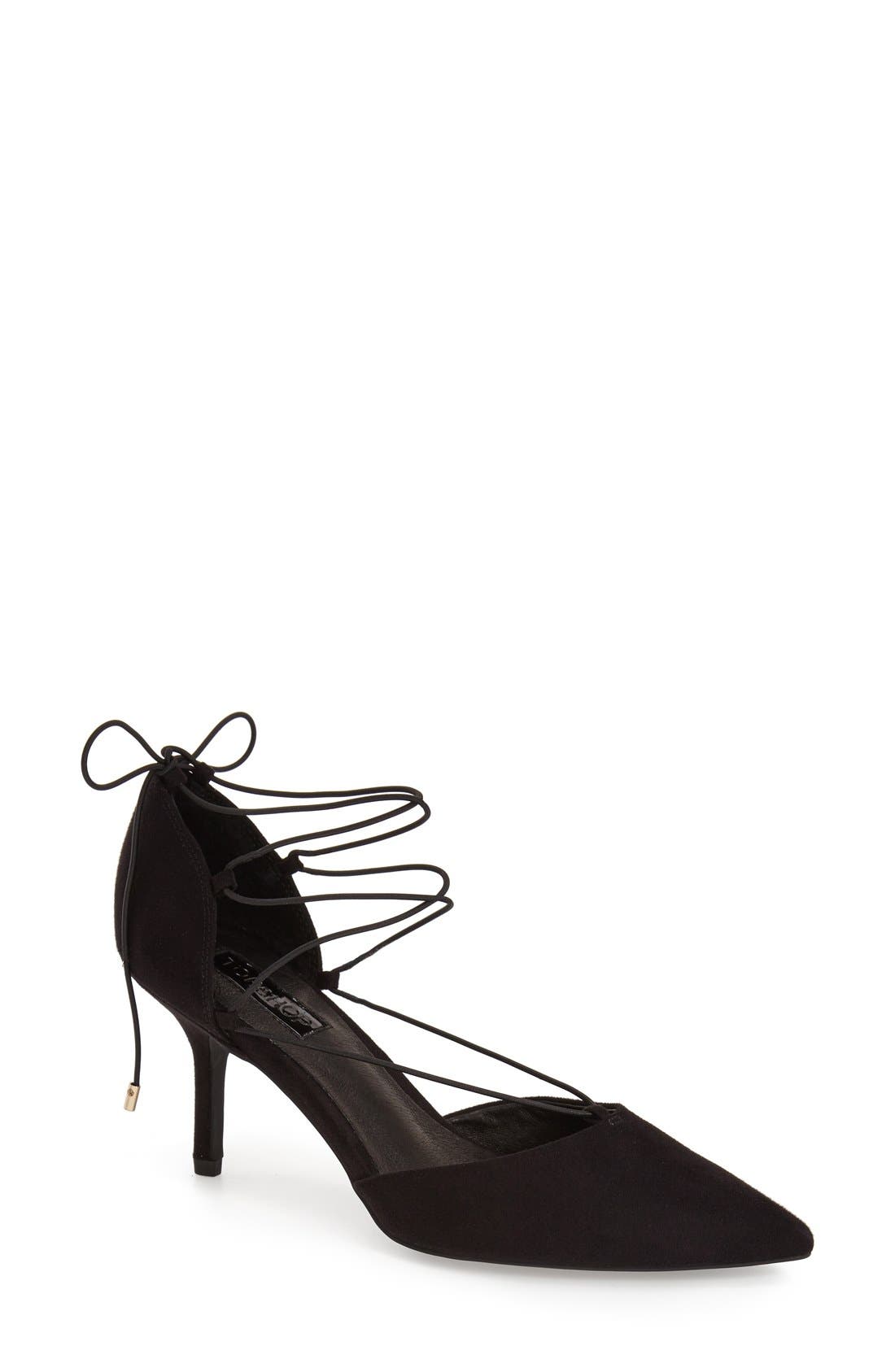 'Jessica' Ghillie Pump, Main, color, BLACK