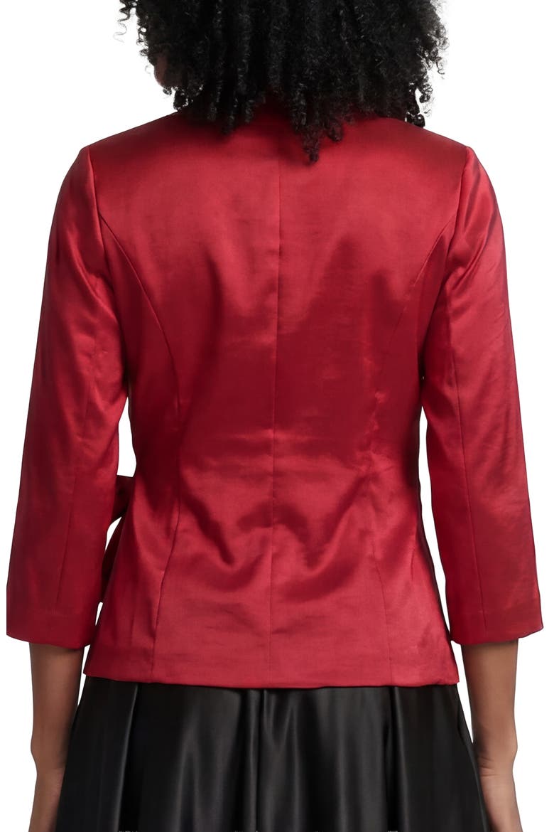 Side Tie Stretch Taffeta Top, Alternate, color, RED