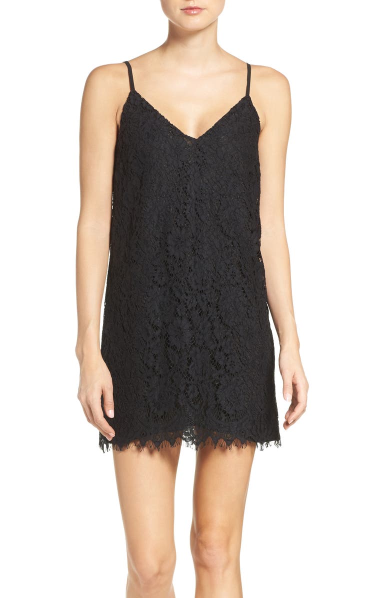 Bardot Tempest Lace Slipdress, Main, color, 