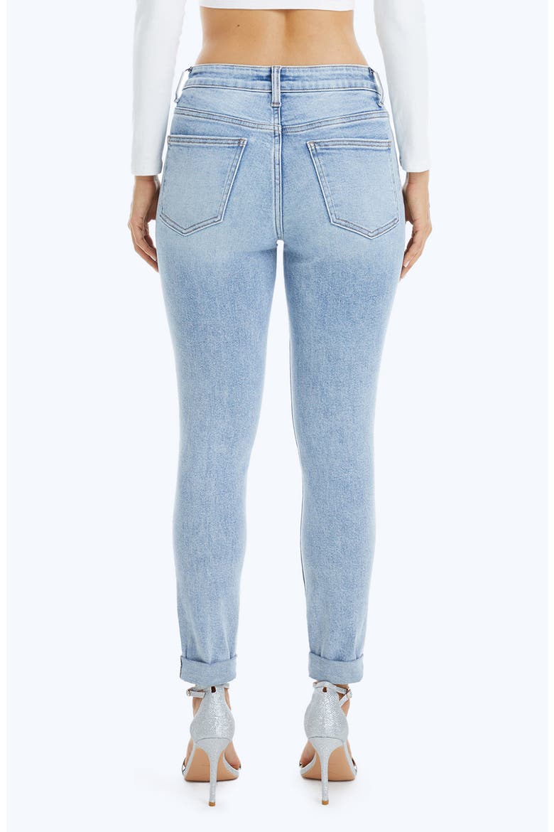 High Waist Cuffed Ankle Skinny Jeans, Alternate, color, LIGHT BLUE