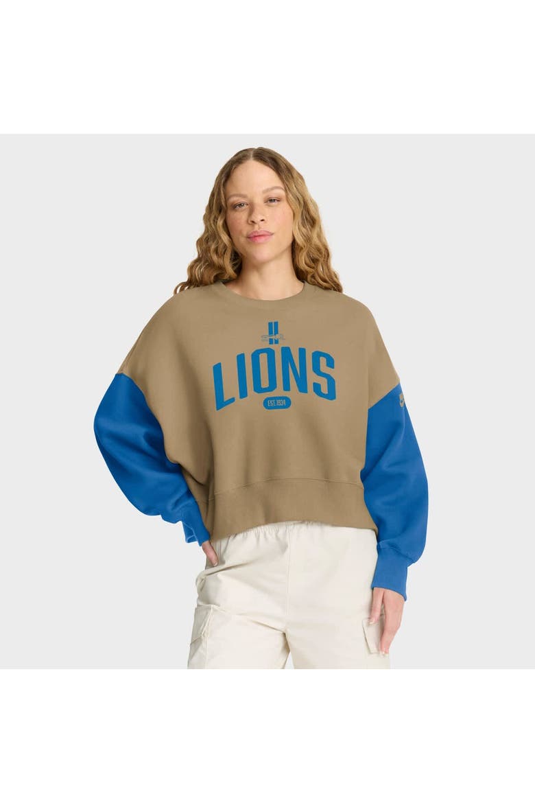 Women's Nike Tan Detroit Lions Oversized Rewind Pullover Sweatshirt, Main, color, Tan