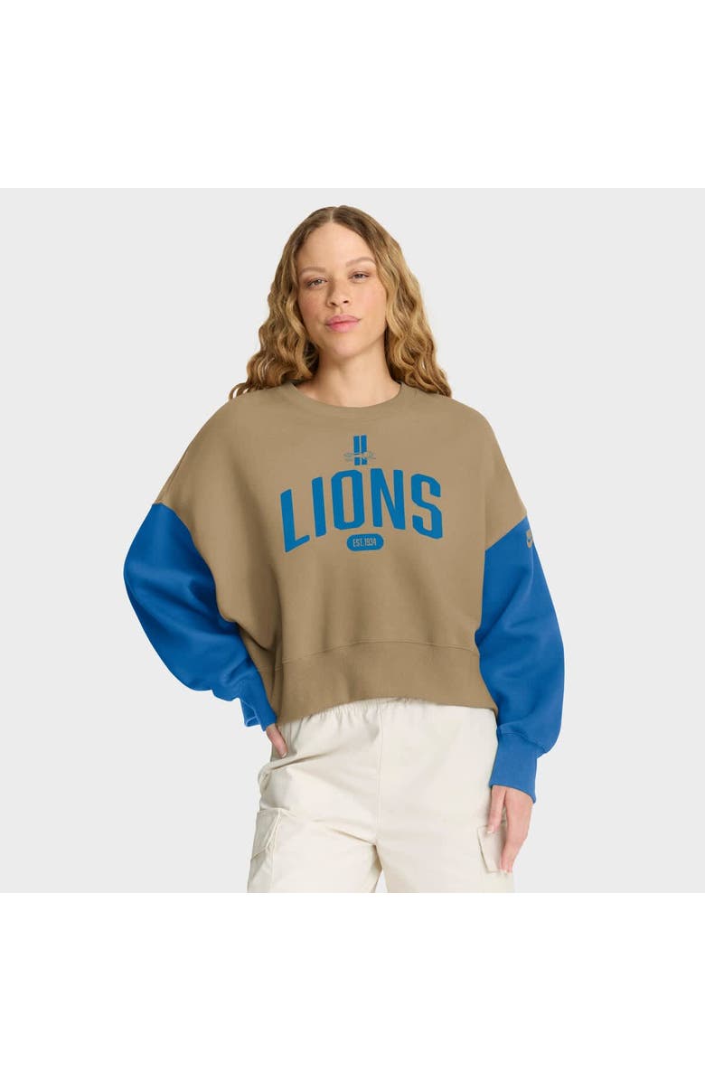 Nike Women's Nike Tan Detroit Lions Oversized Rewind Pullover Sweatshirt, Main, color, Tan