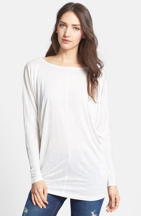 Tapered Hem Long Sleeve Tee