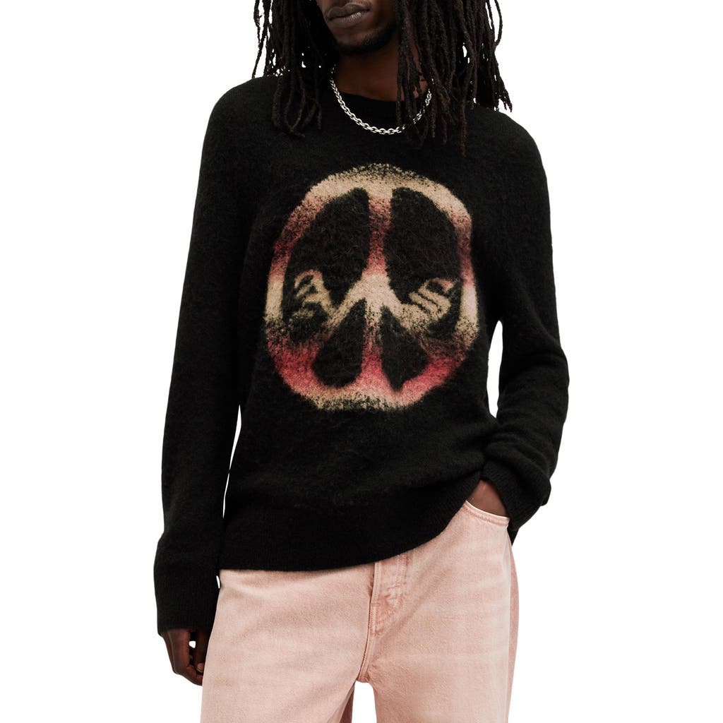 Allsaints Peace Oversized Fit Sweater In Black