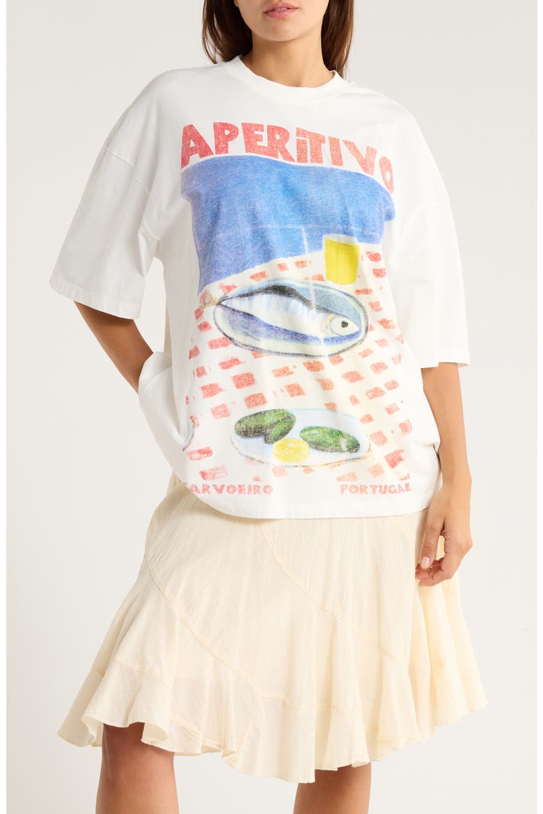 Aperitivo Oversize Graphic T-Shirt, Main, color, CREAM