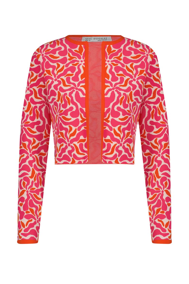 Long Sleeve Floral Knit Cardigan, Alternate, color, Sunset Multi