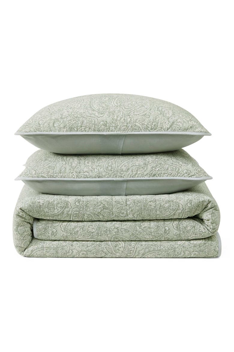 Caicos Isle Cotton Quilt & Sham Set, Main, color, GREEN