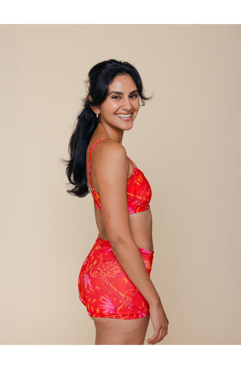 Kitty and Vibe Bandeau With Piping Bikini Top, Alternate, color, Maui