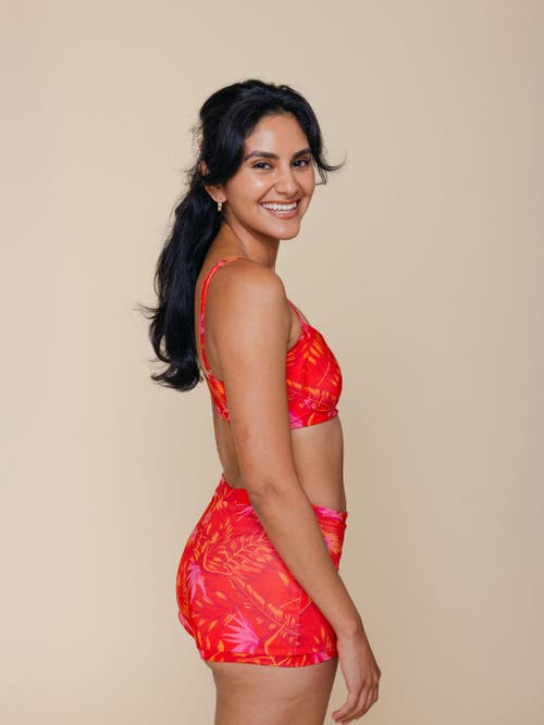 Kitty And Vibe Bandeau With Piping Bikini Top In Orange