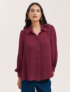 Finery London Melina Chiffon Button Down Blouse