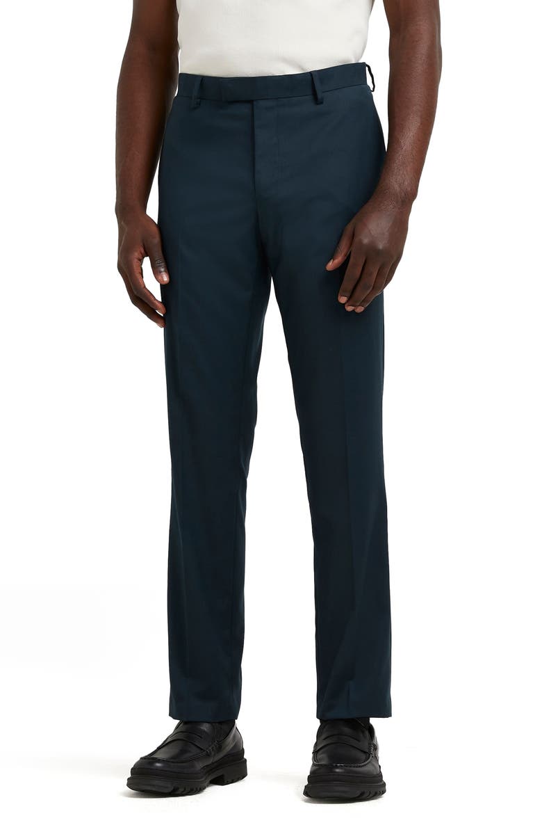 River Island Green Teal Slim Suit Trousers, Main, color, 