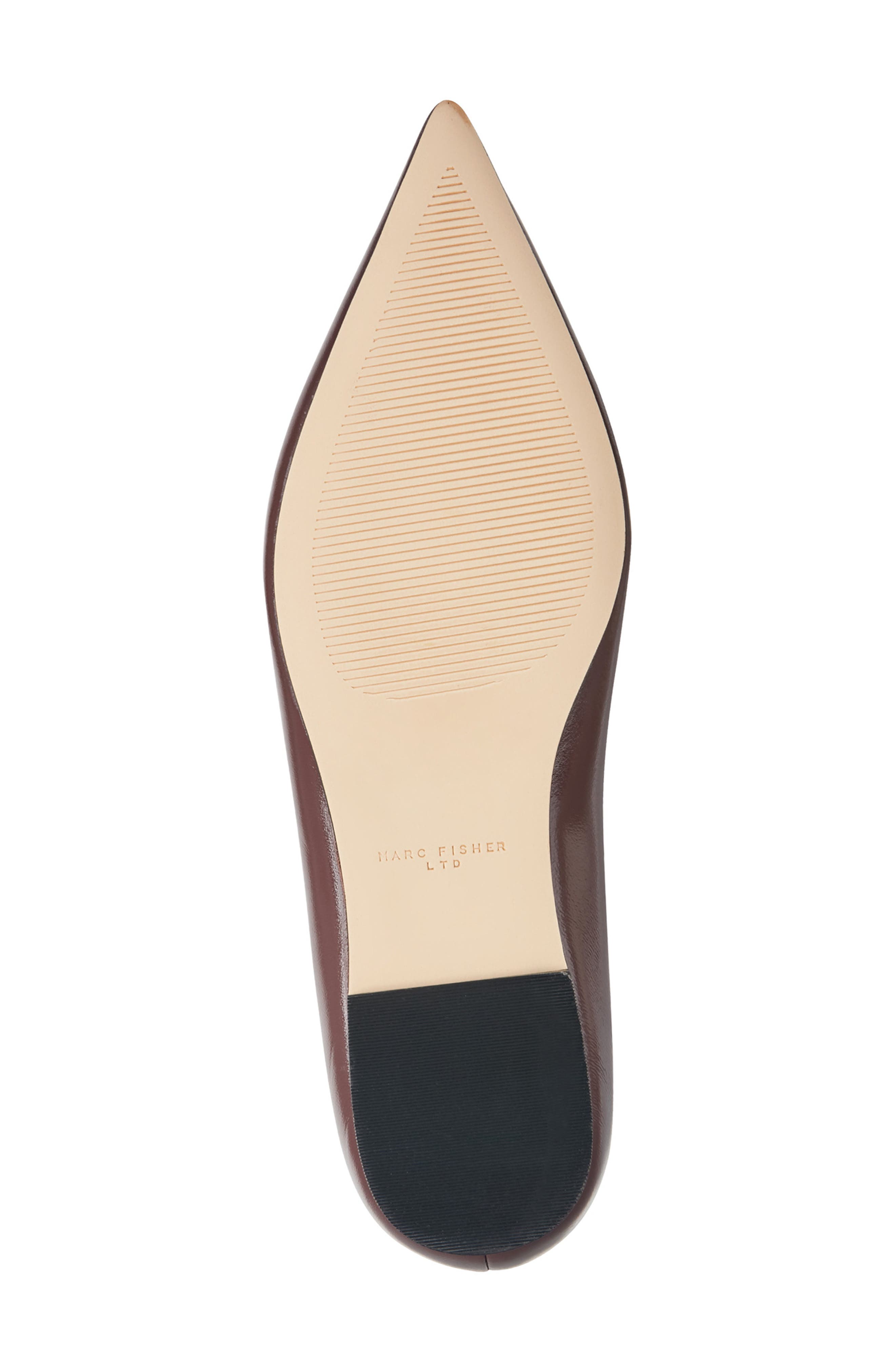 Casee Pointed Toe Flat, Alternate, color, DARK RED