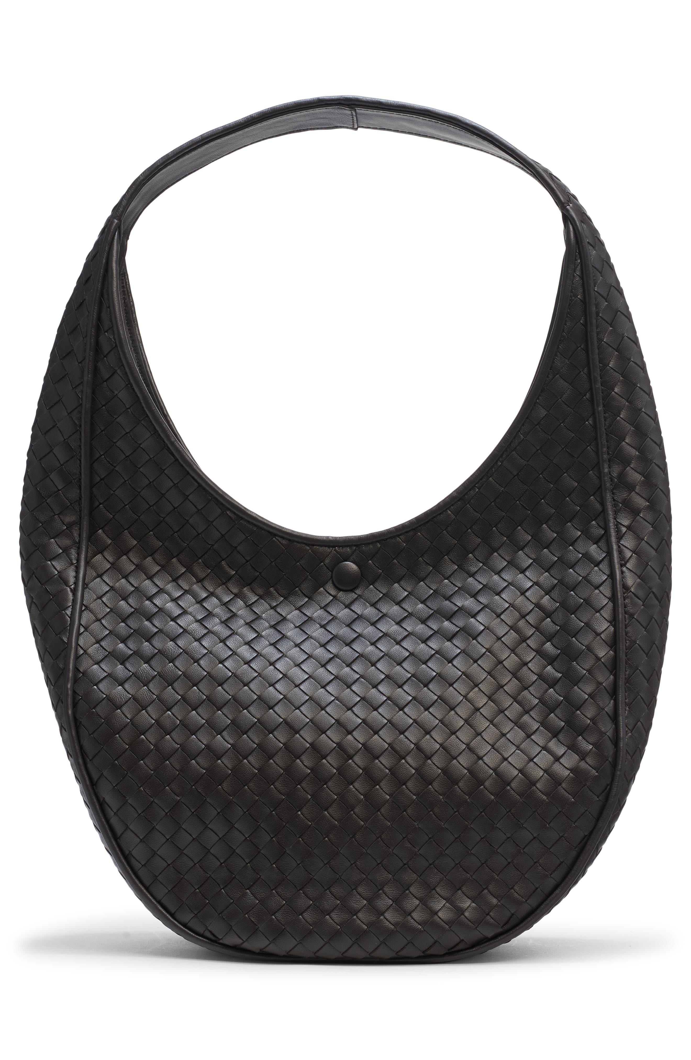 Bottega Veneta Small Ovetto Intrecciato Leather Shoulder Bag, Alternate, color, 2094 Espresso-Brass V