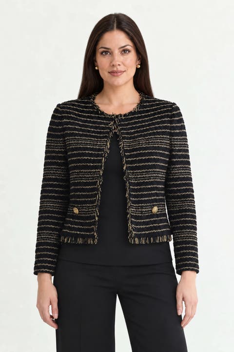 Lurex Tweed Knit Jacket