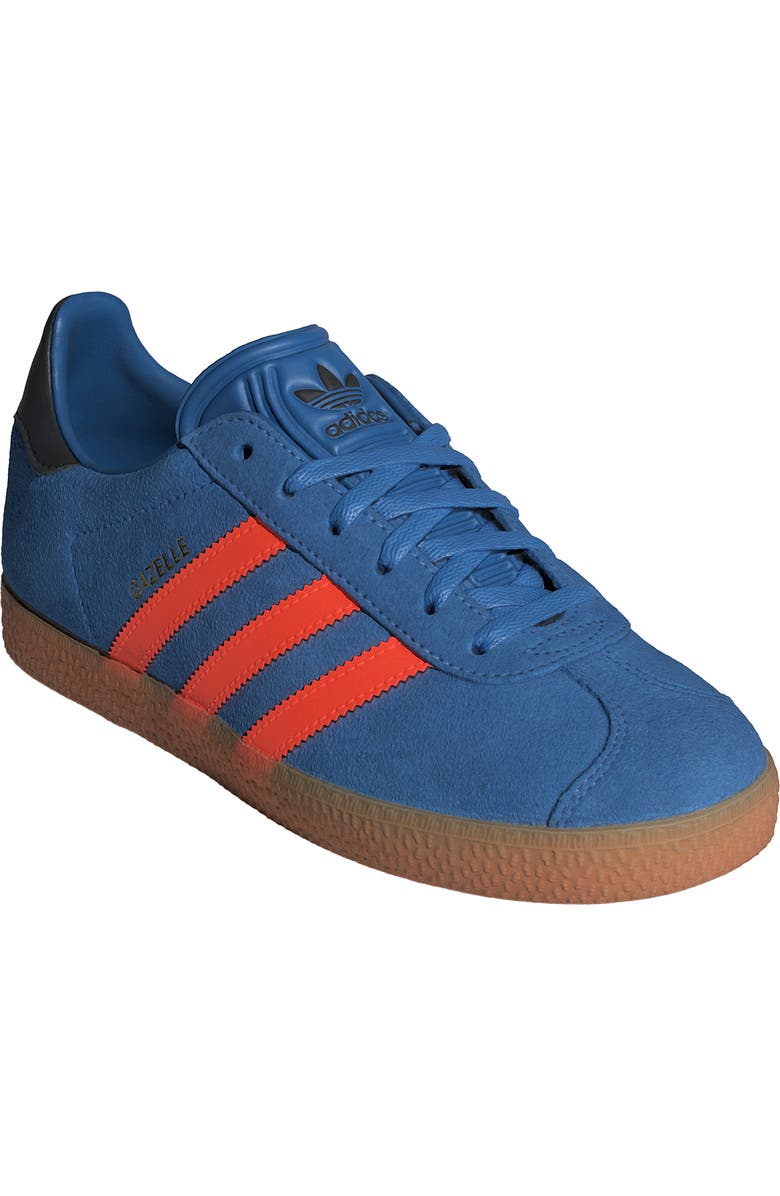 adidas Kids' Gazelle Low Top Sneaker, Main, color, Blue/ Orange/ Black