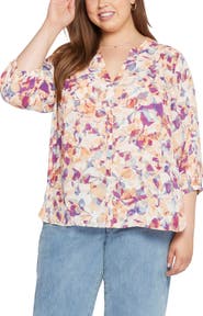 NYDJ Semisheer Pintuck Blouse