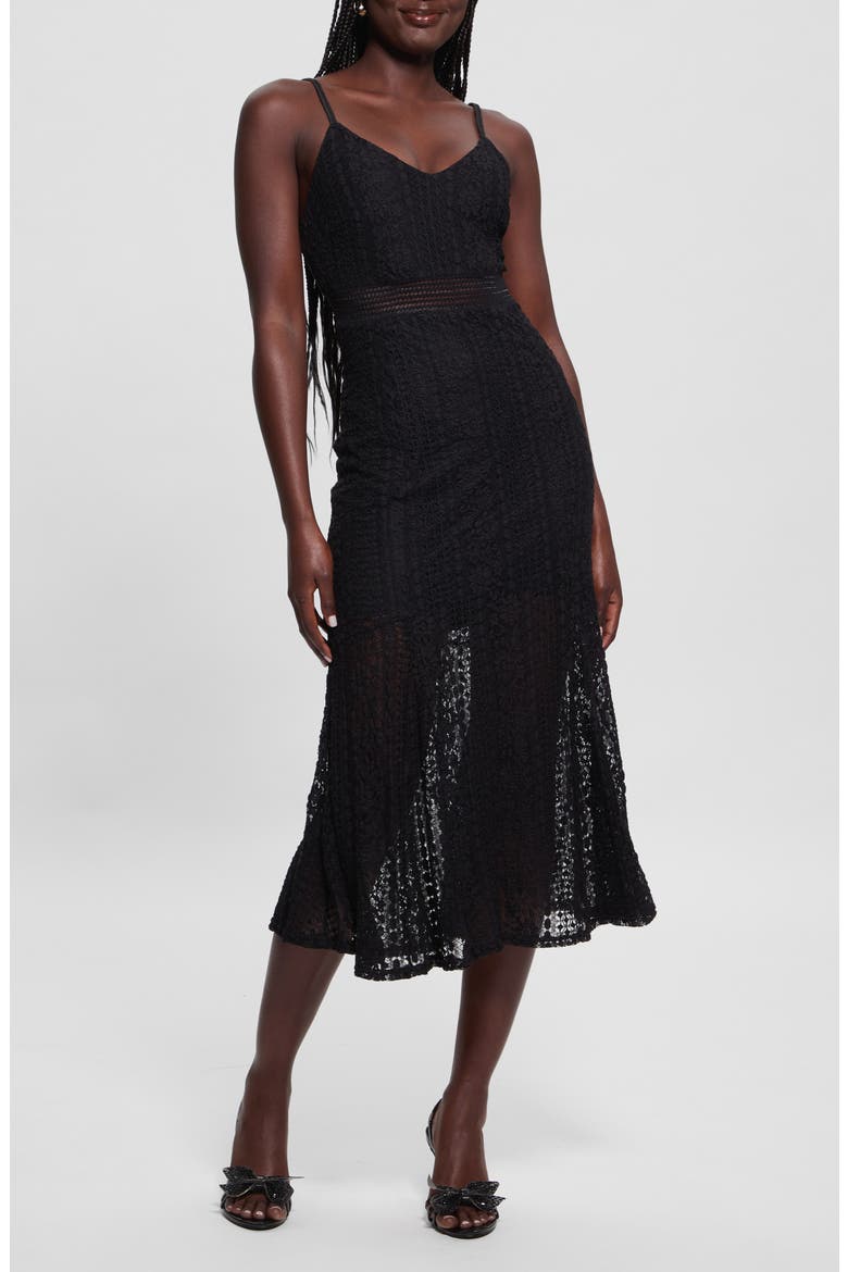Marie Lace Dress, Main, color, JET BLACK A996