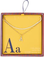 Leith Initial & Cubic Zirconia Necklace Set