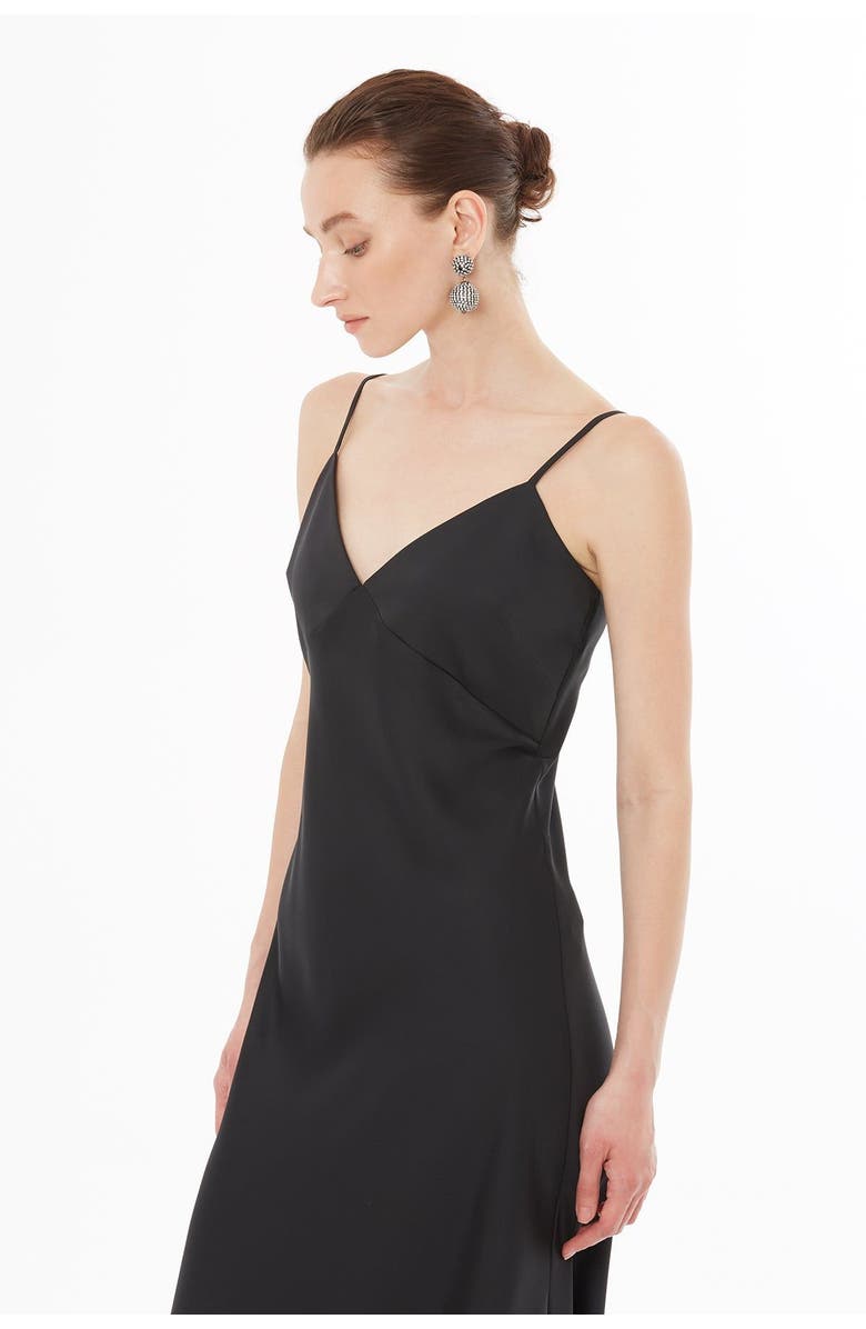 Gizia Sleeveless Strappy V-Neck Evening Midi Dress, Alternate, color, Black