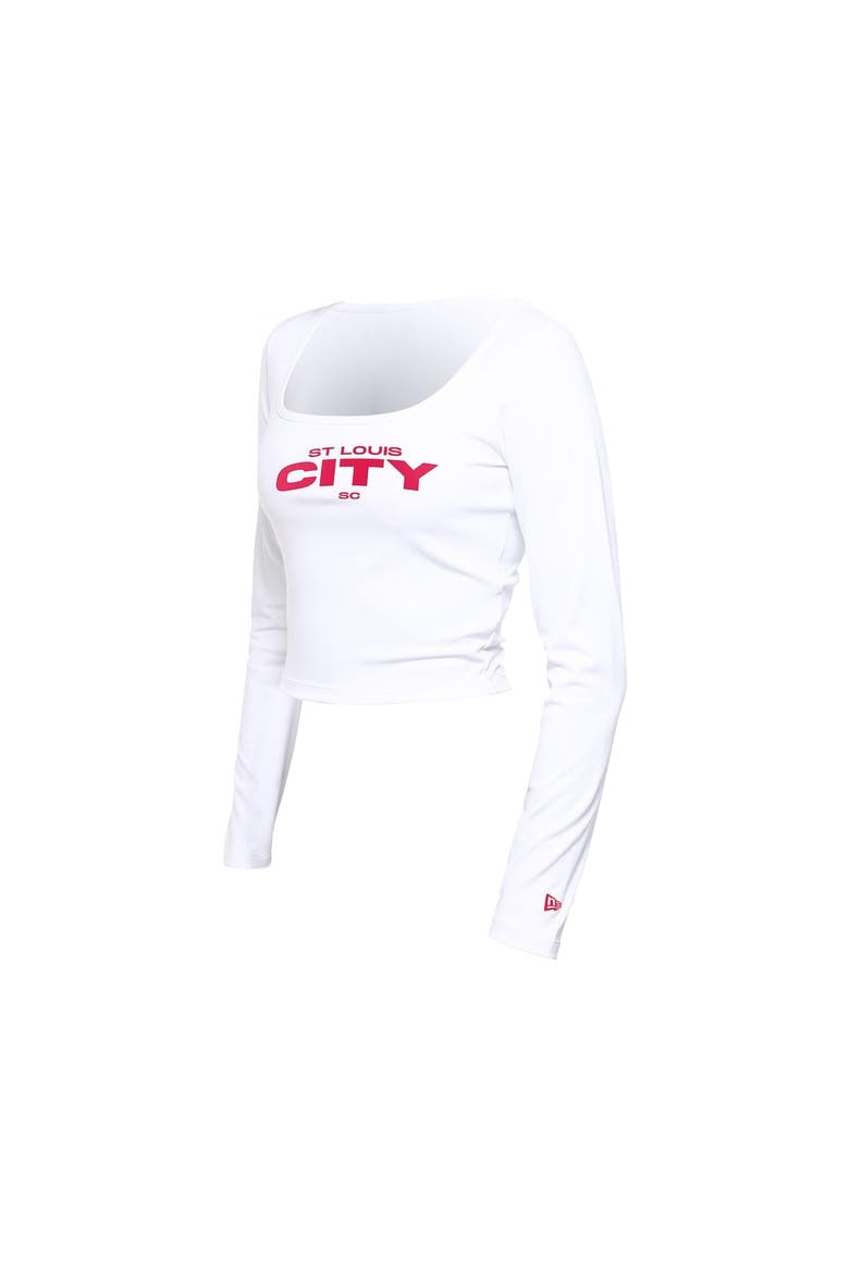 Women's 5th & Ocean by New Era  White St. Louis City SC Leisure Cropped Long Sleeve T-Shirt, Alternate, color, White