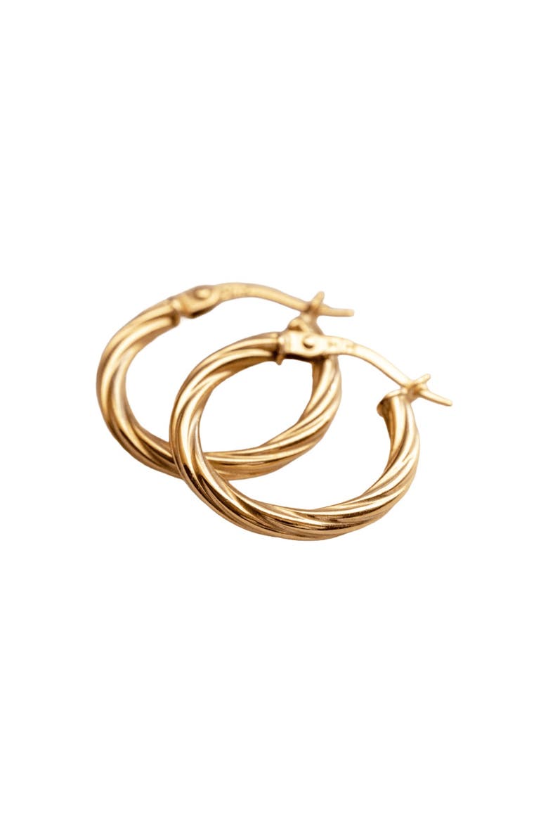 14k Twisted Hoop Earrings, Alternate, color, 14k Solid Gold