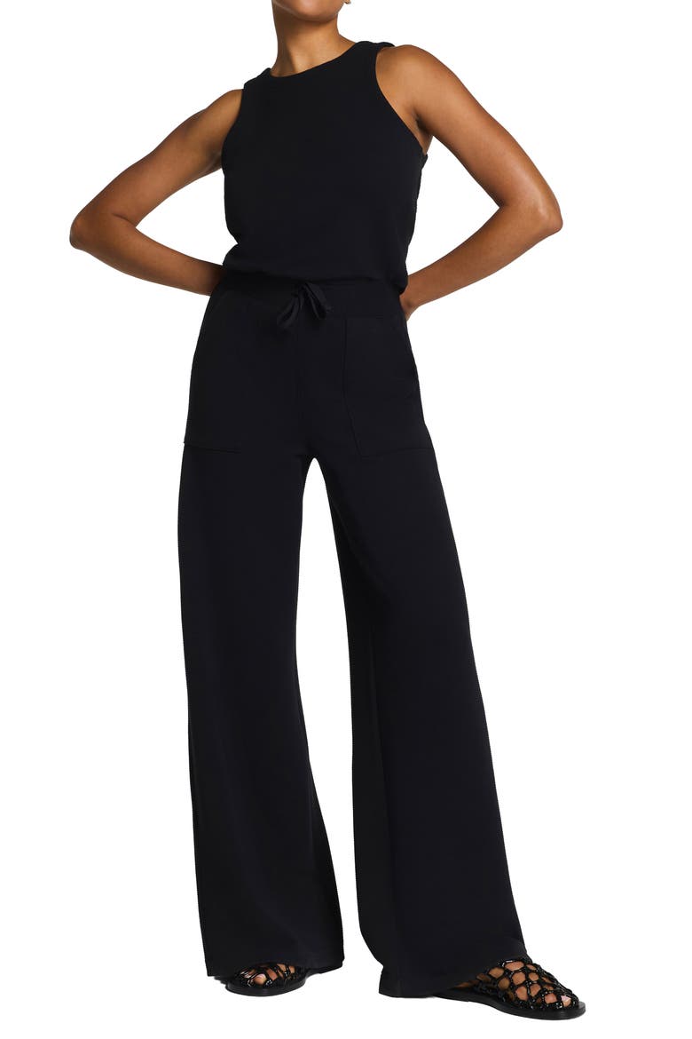 AirEssentials® French Rib Jumpsuit, Main, color, VERY BLACK