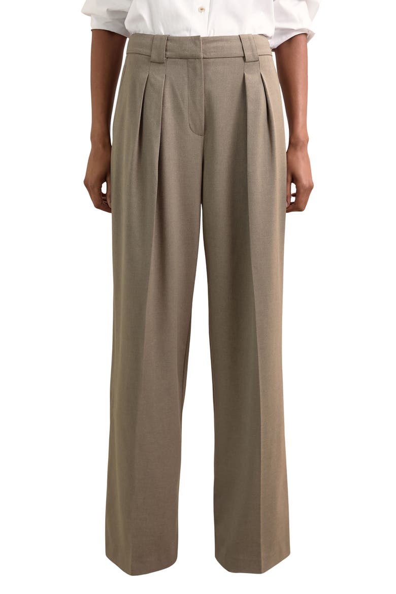 Poppie Pleat Front Wide Leg Pants, Main, color, NEUTRAL