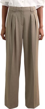 Reiss Poppie Pleat Front Wide Leg Pants